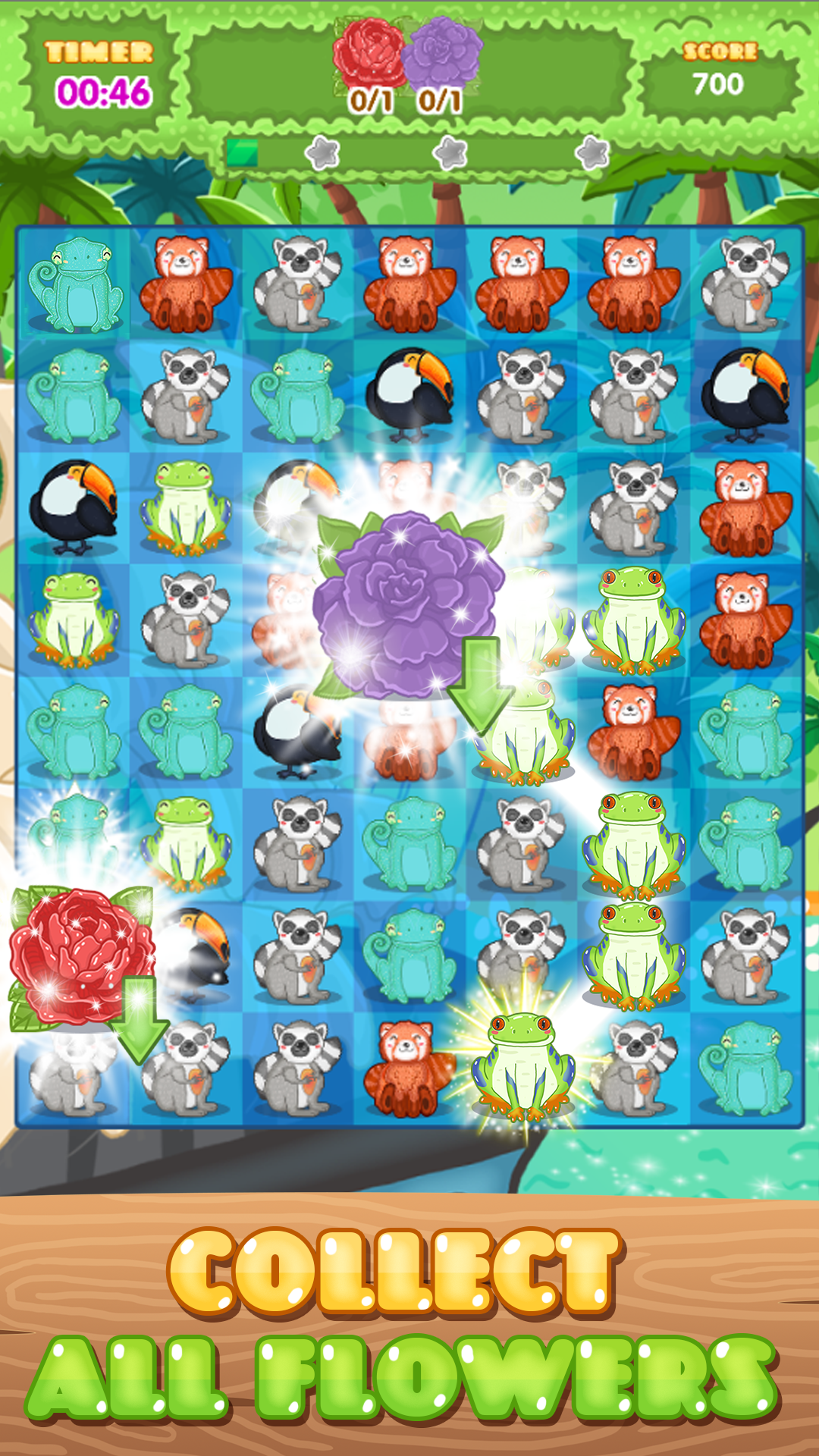 Connect - Jungle Treasures: Pets & Jewels Game Screenshot