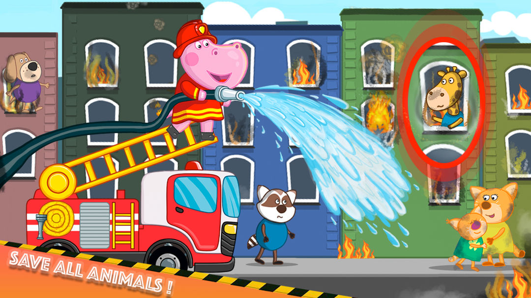 Fireman Hippo: City Hero screenshot game