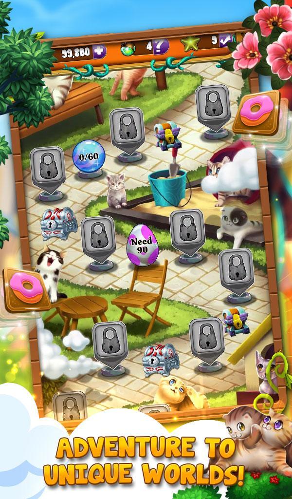 Screenshot of Cool Cats: Match 3 Quest - New Puzzle Game
