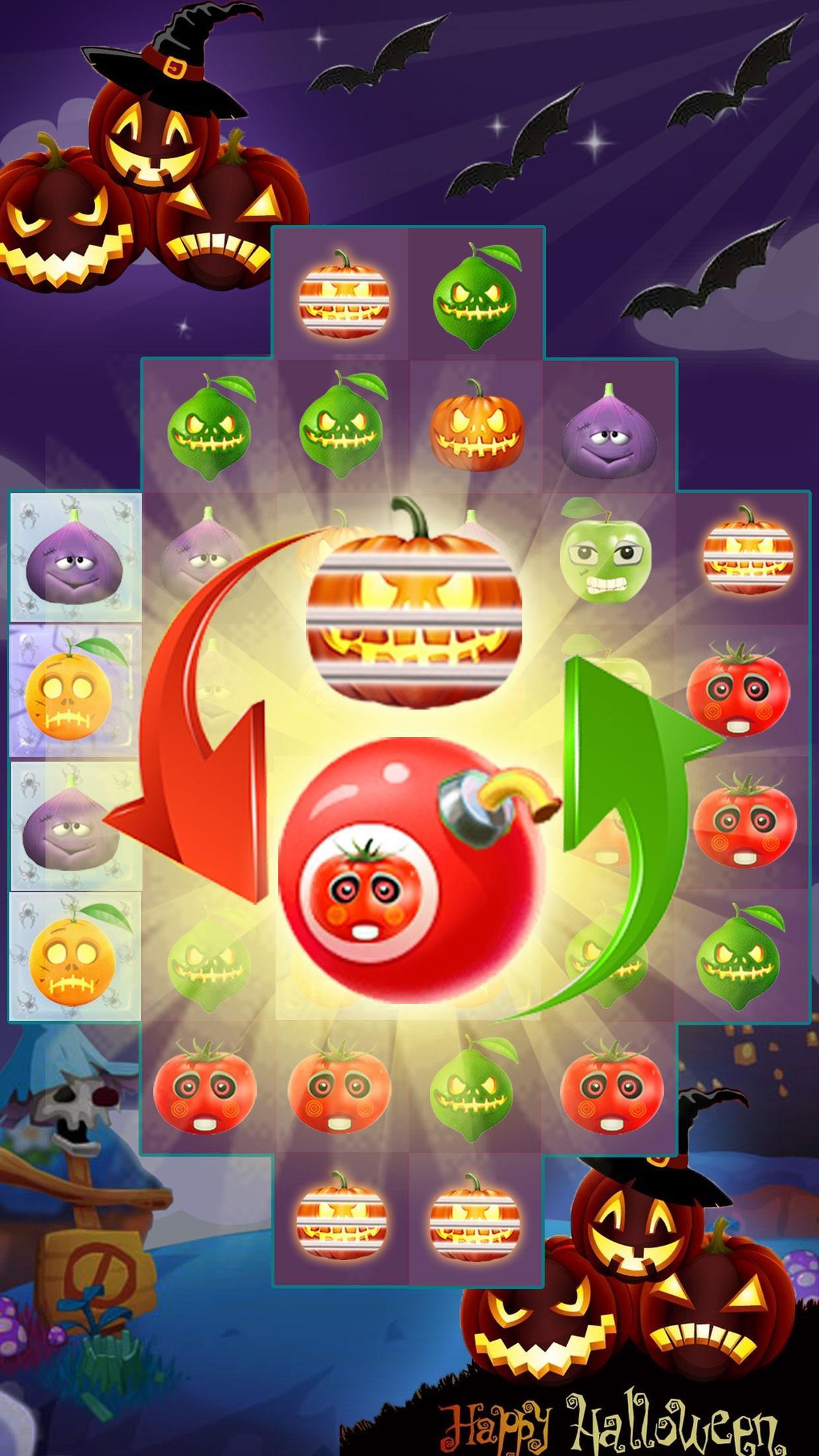 Fruit Halloween Match 3 Game Screenshot