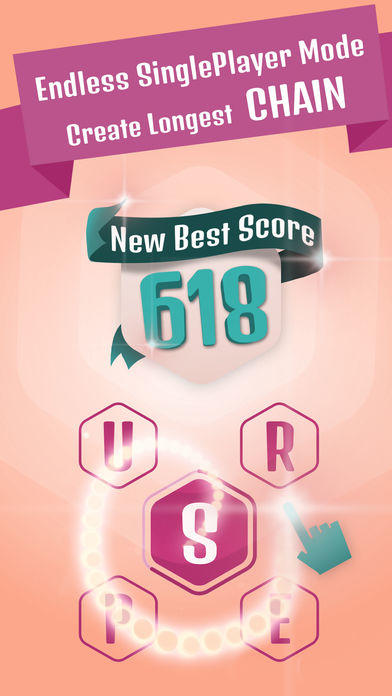 Chain of Letters - Online Word Puzzle Game Screenshot