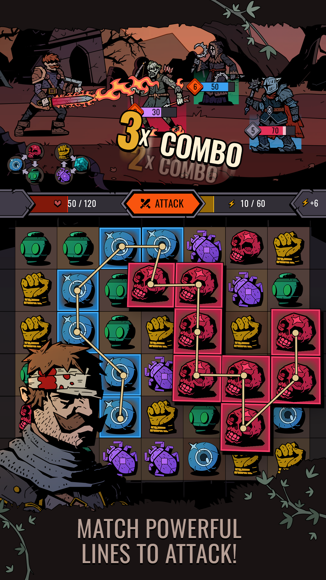 Path of Puzzles: Match-3 RPG Game Screenshot