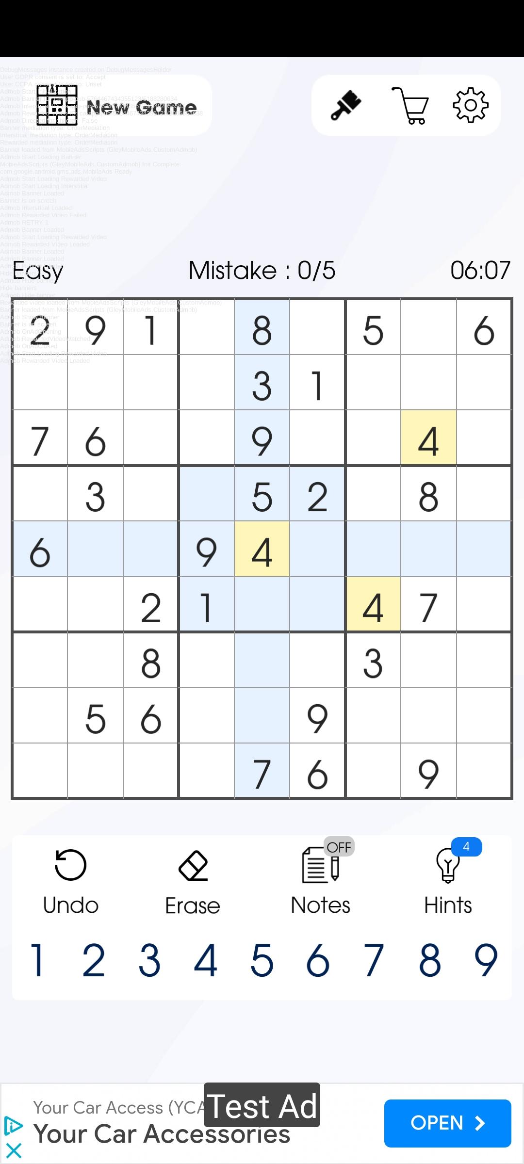 Cuplikan Layar Game Sudoku Star