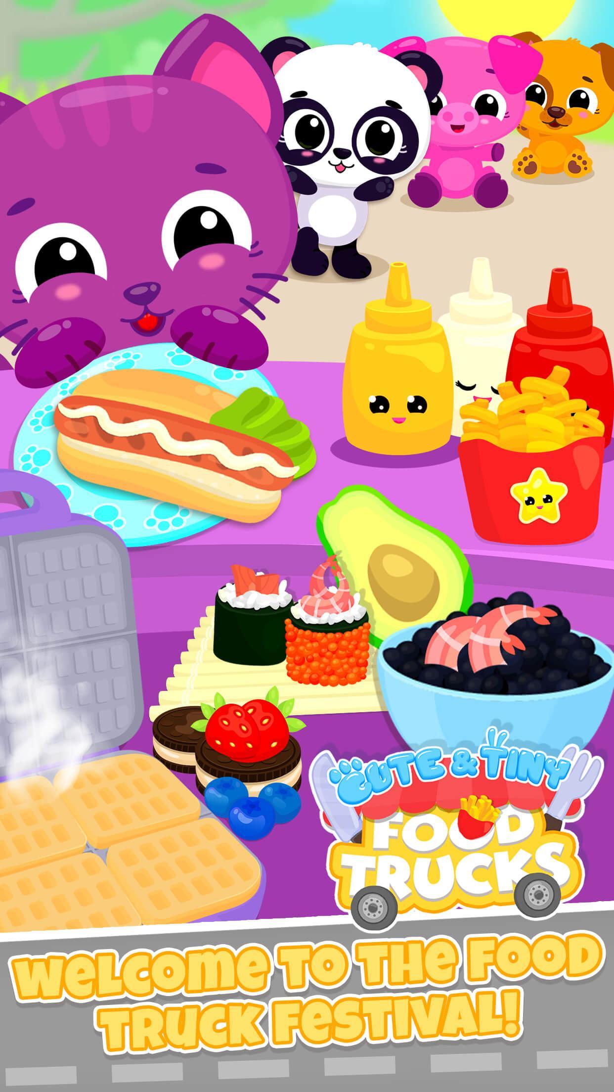 Cute & Tiny Food Trucks - Cooking with Baby Pets Game Screenshot