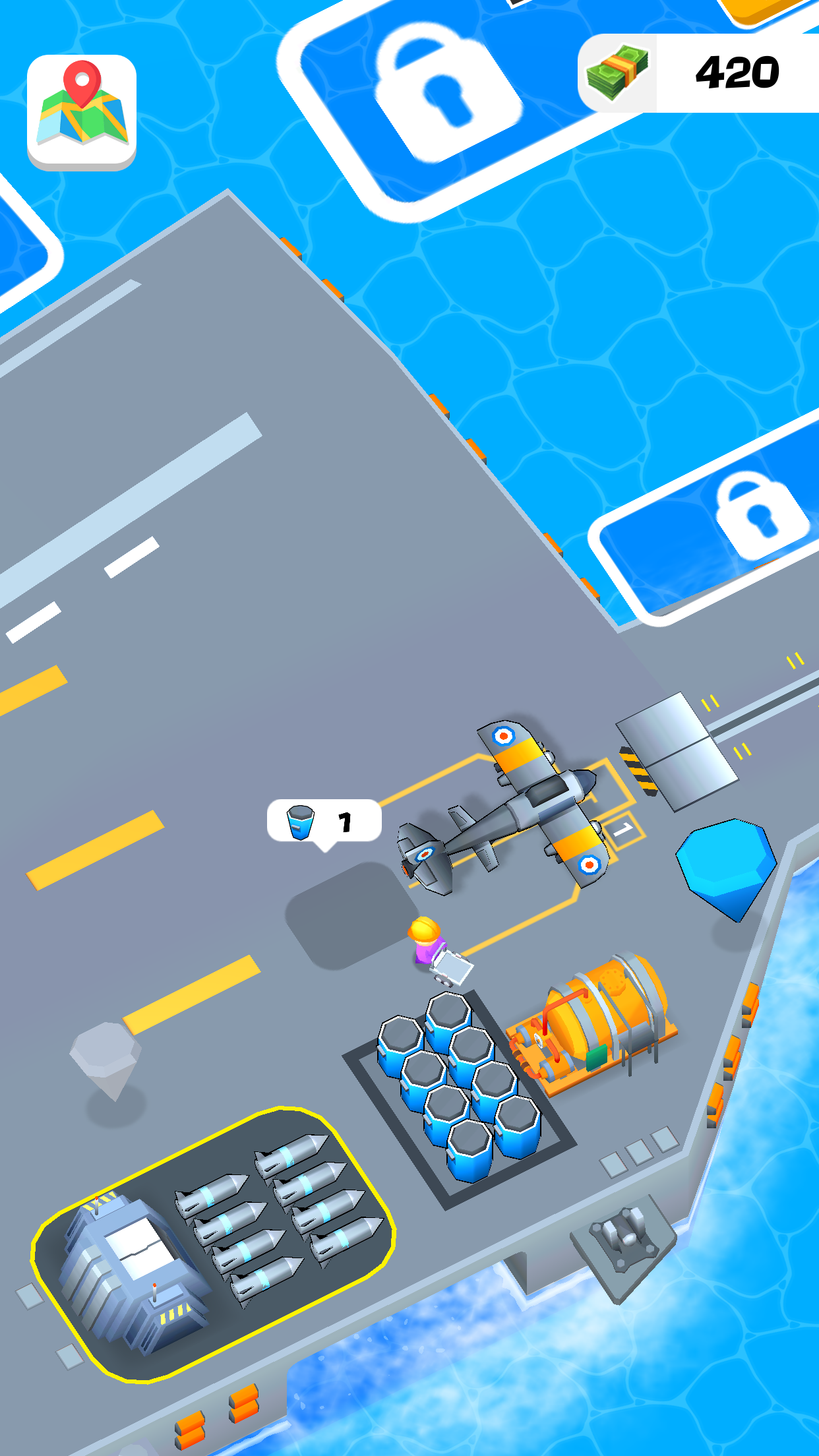 Idle Aircraft Carrier Game Screenshot