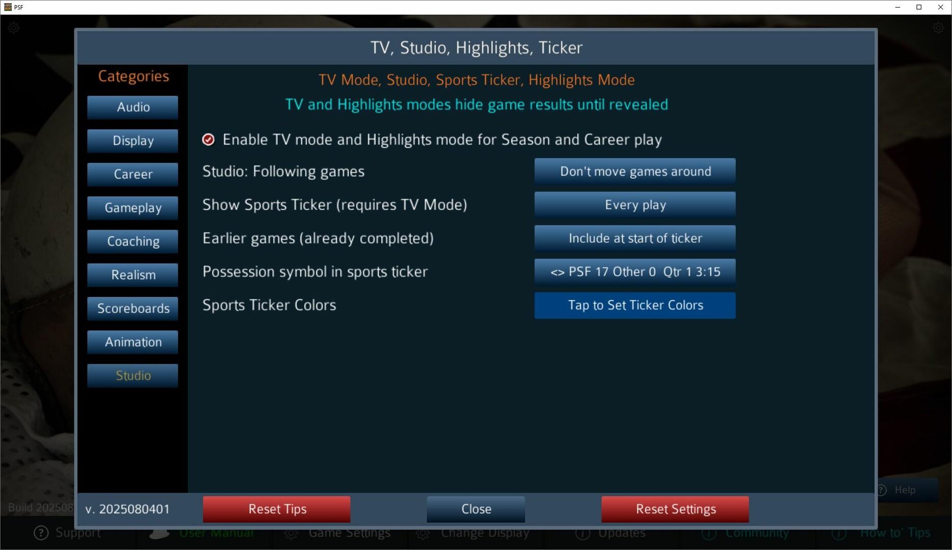 Pro Strategy Football 2025 Game Screenshot