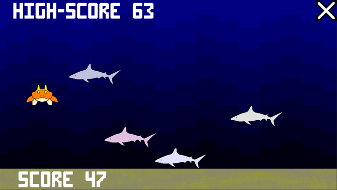 Crab-Man Shark-Attack Game Screenshot