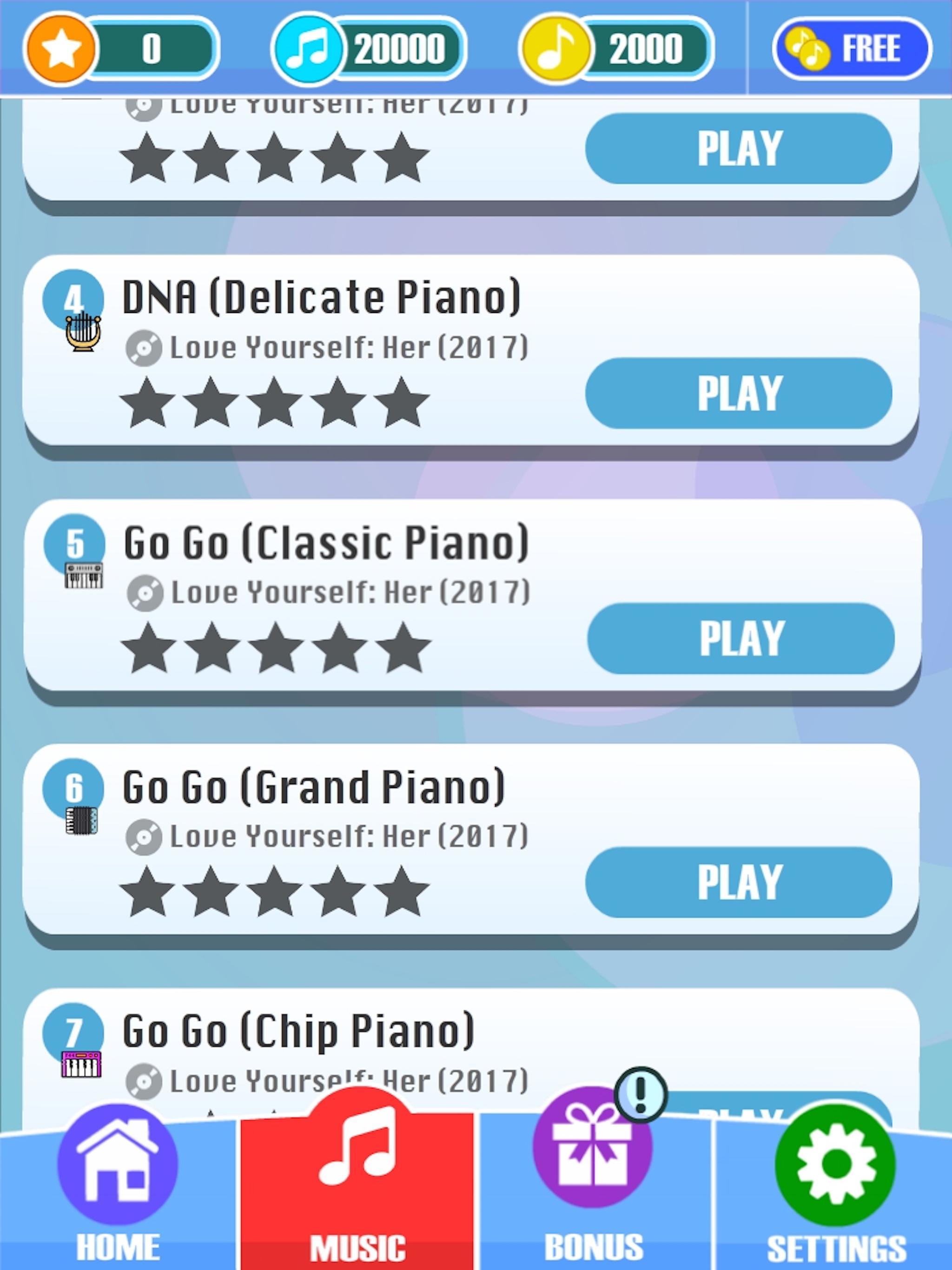 Magic Tiles - BTS Edition (K-Pop) Game Screenshot