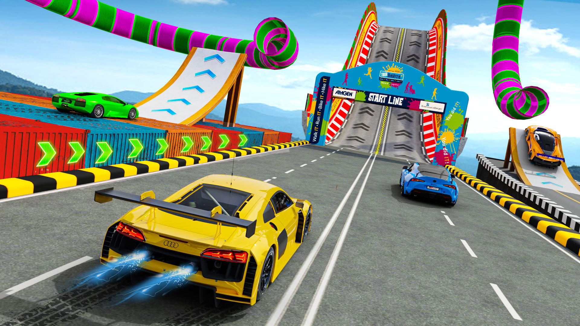 Super Hero Mega Ramp Car Stunt Game Screenshot