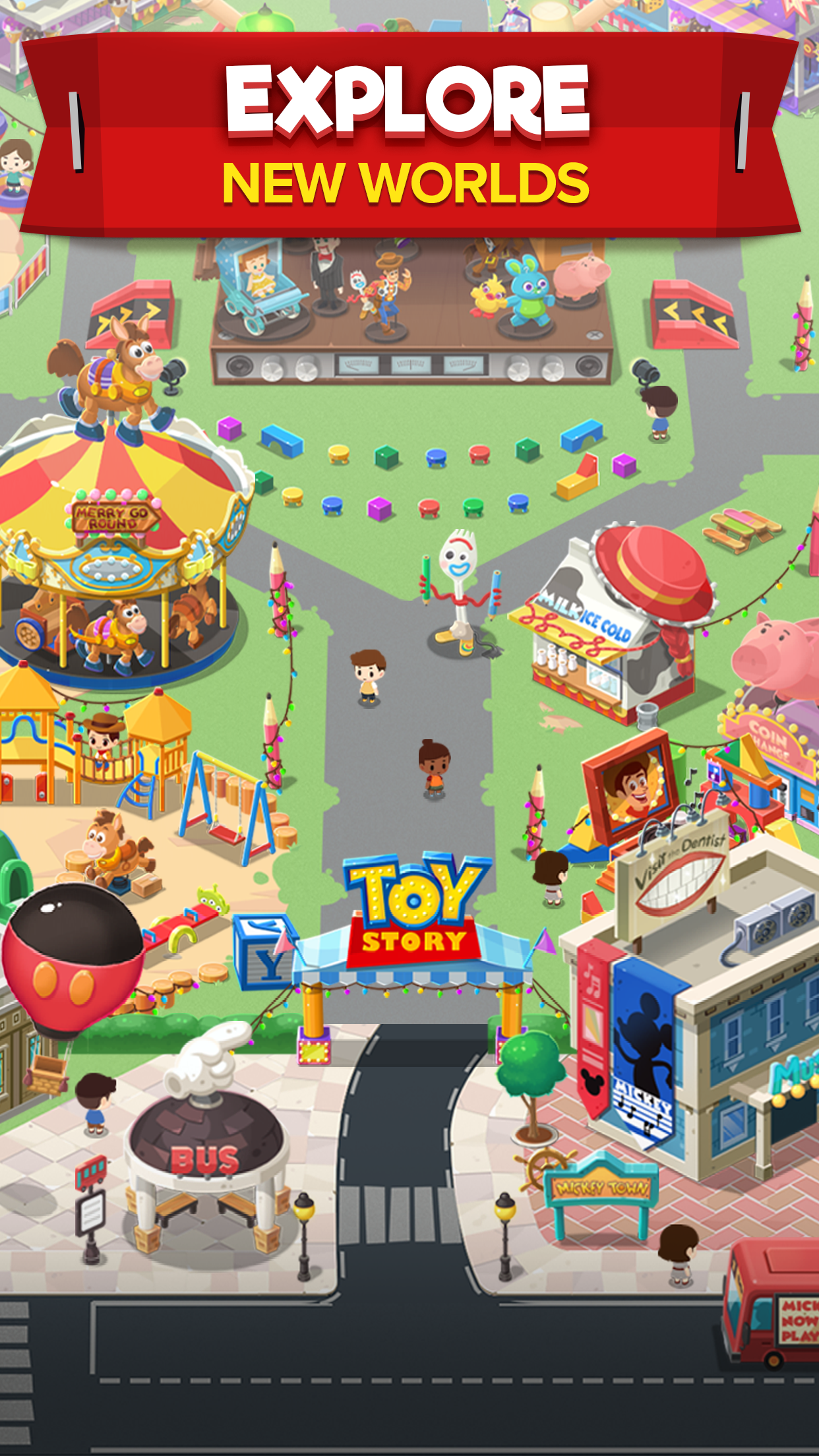 Screenshot 1 of Disney Pop Town! Perlawanan 3 Permainan 1.4.7
