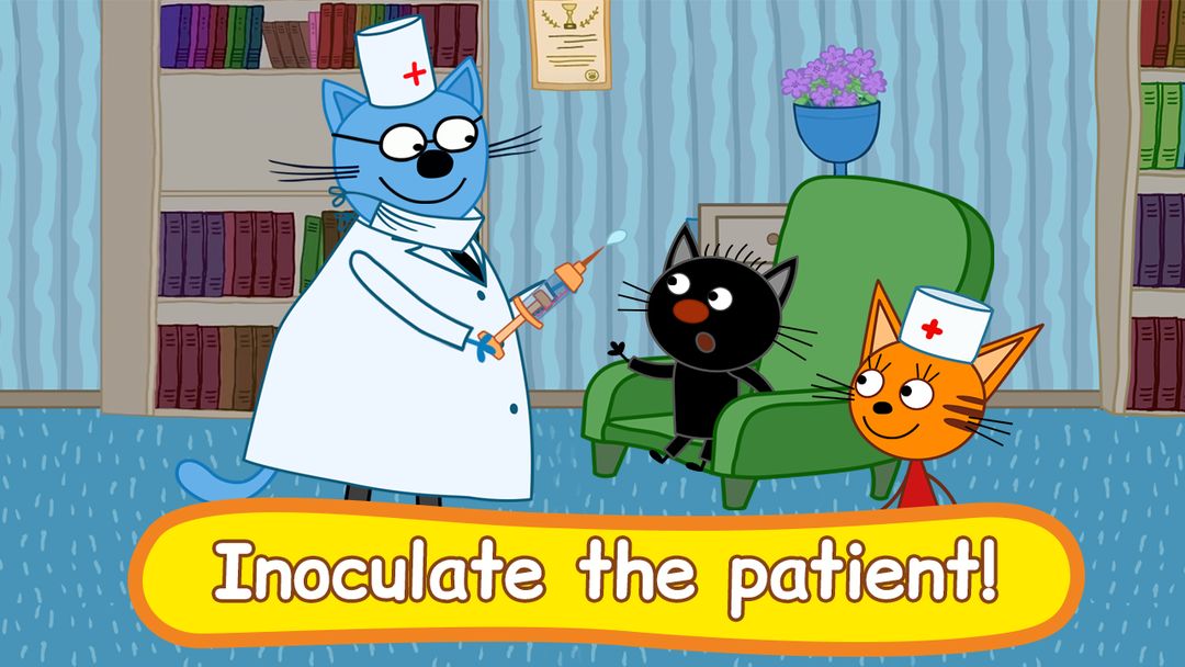 兒童電子貓：動物醫院。 注射劑遊戲截圖