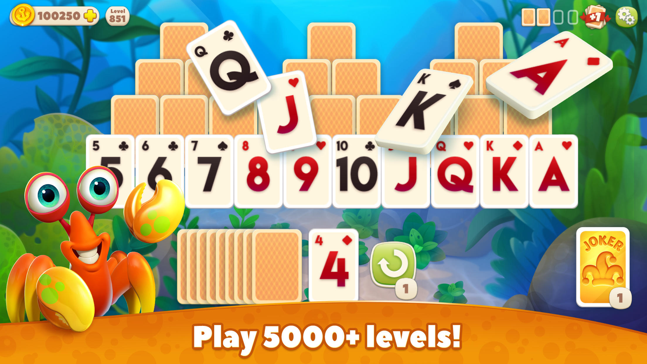 Undersea Solitaire Tripeaks Game Screenshot