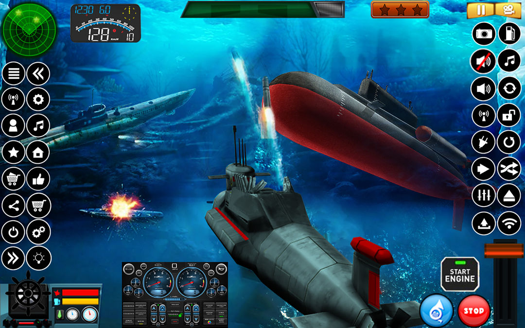 Screenshot of Submarine Navy Warships battle