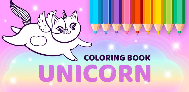 Banner of Sparkling Unicorns Color Book 2.1
