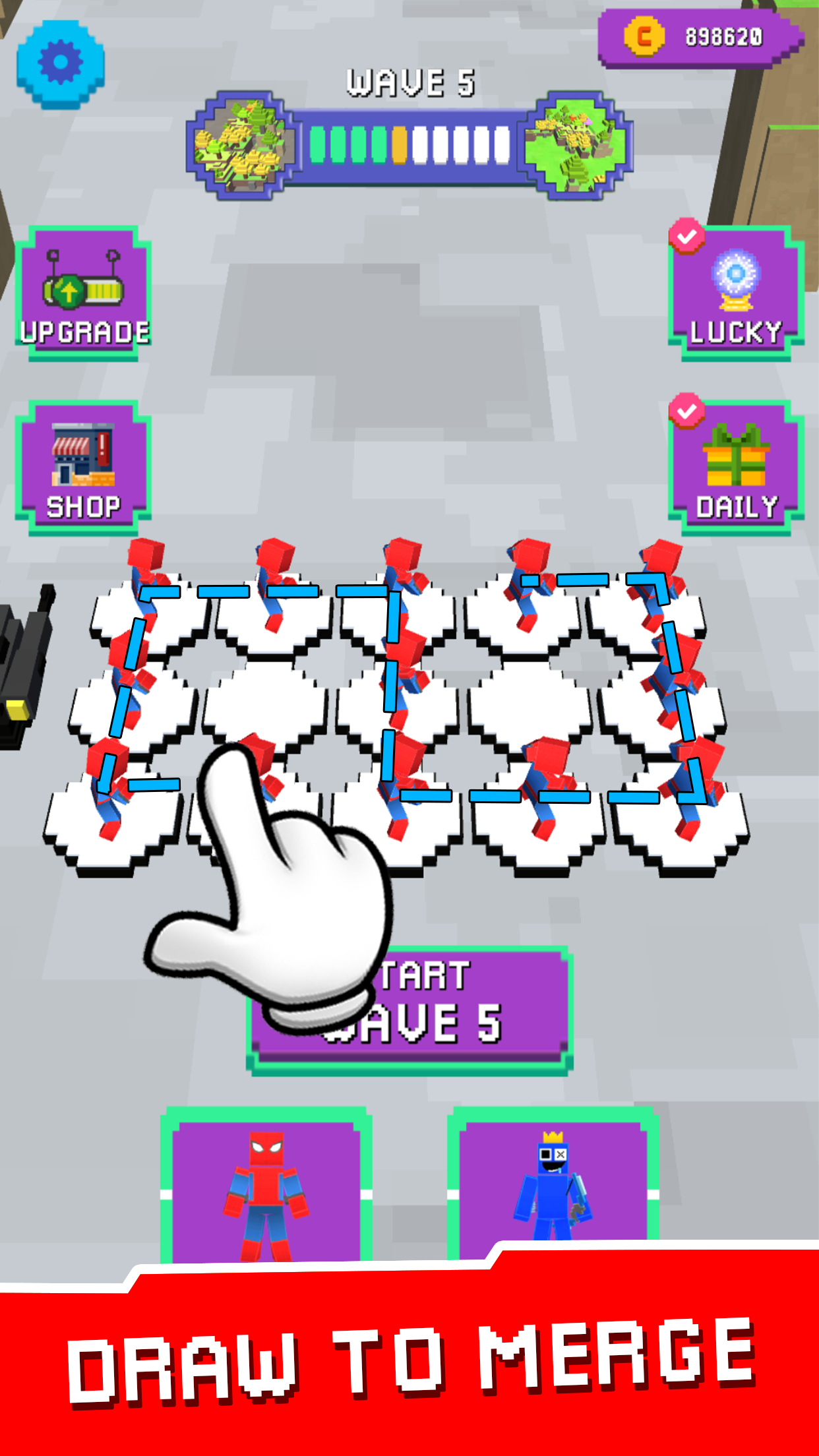 Superhero Craft: Merge Battle Game Screenshot