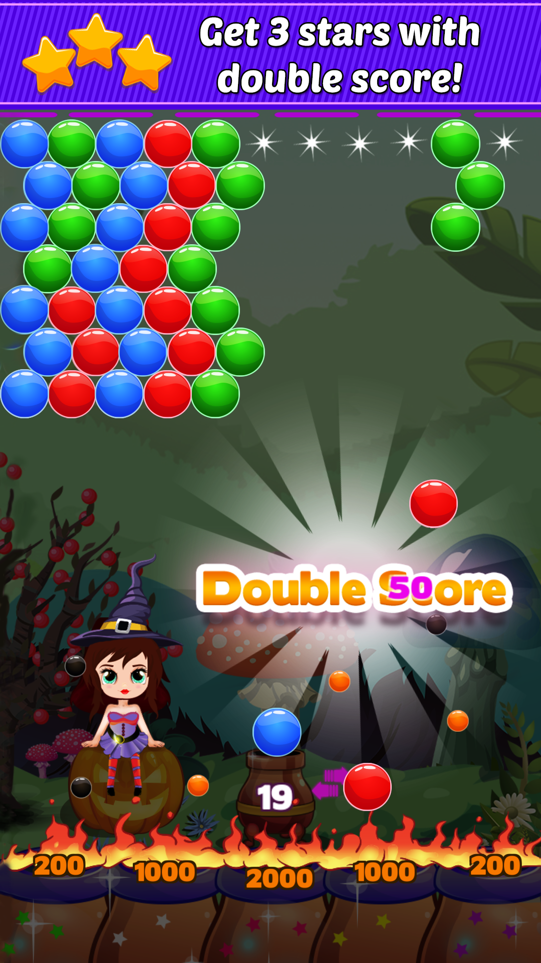 Witch Puzzle Bubble Game Screenshot