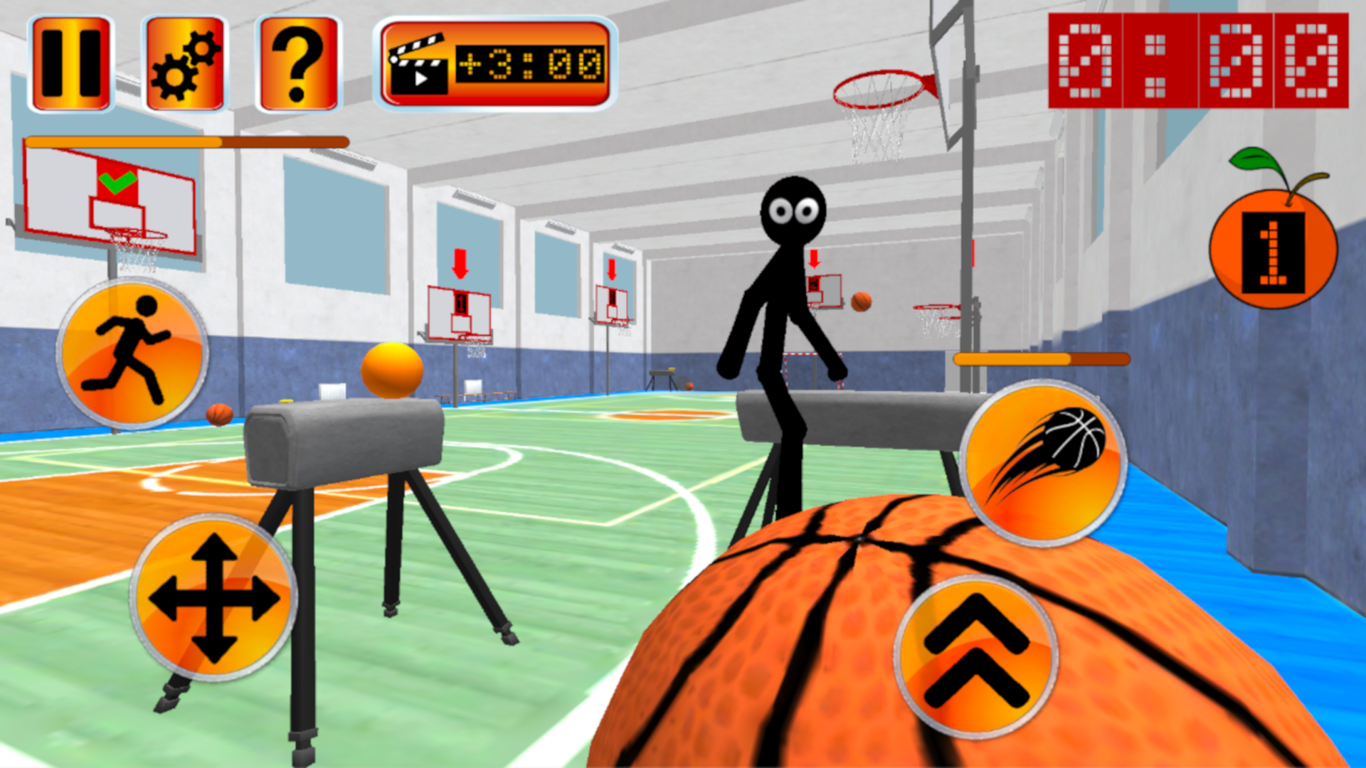 Stickman Teacher. Basketball Basics Game Screenshot