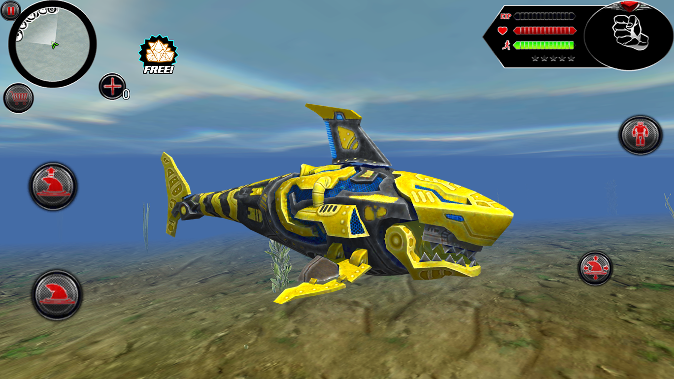 Wild Robot Shark Attack - Transforming Shark Robot screenshot game