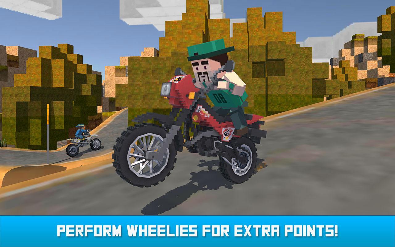 Blocky Moto Bike Winter Breeze Game Screenshot