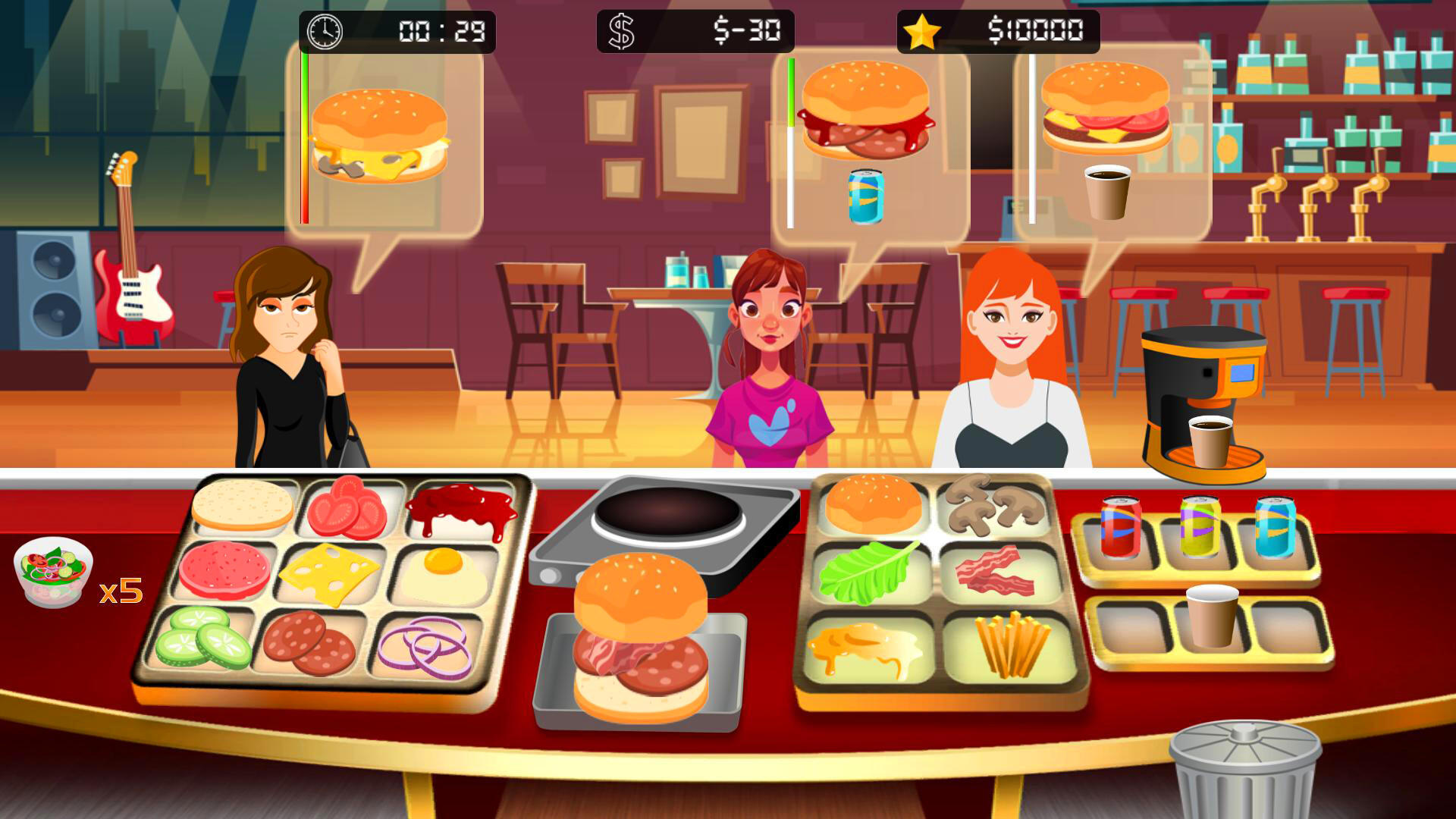 Screenshot 1 of จำลองร้านอาหารเบอร์เกอร์ 