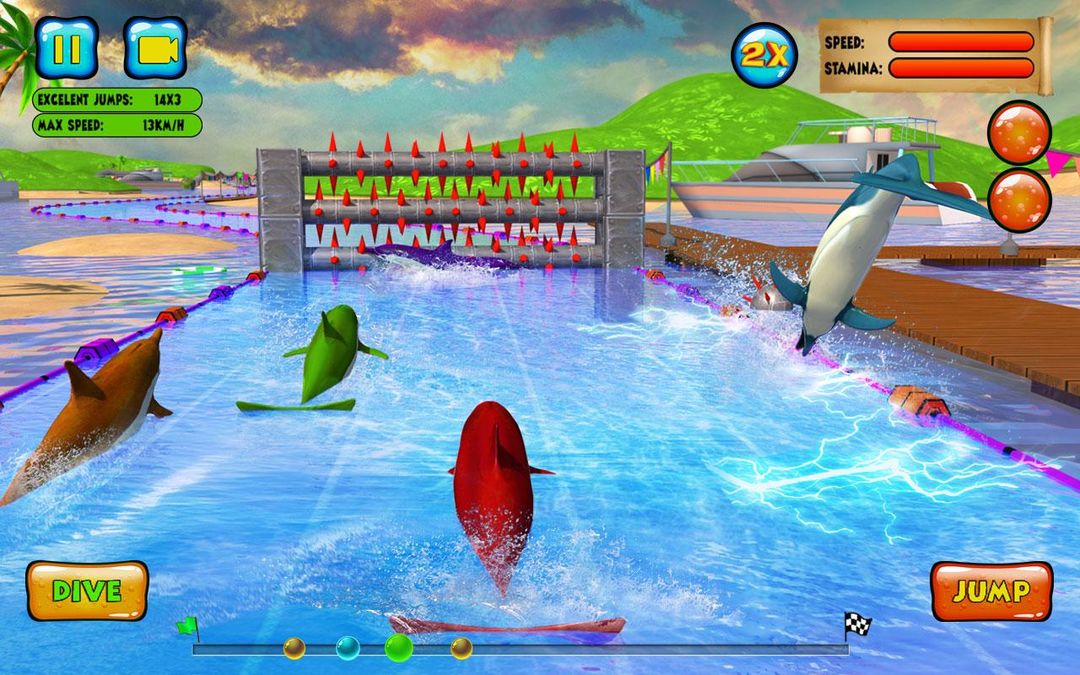 Dolphin Racing 3D ภาพหน้าจอเกม