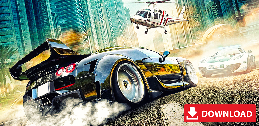 Banner of Crazy Car Racing Police Chase 