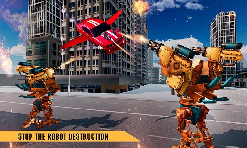 Screenshot 1 of Carro Robô Voador - Jogo de Transformação de Robô 2.4