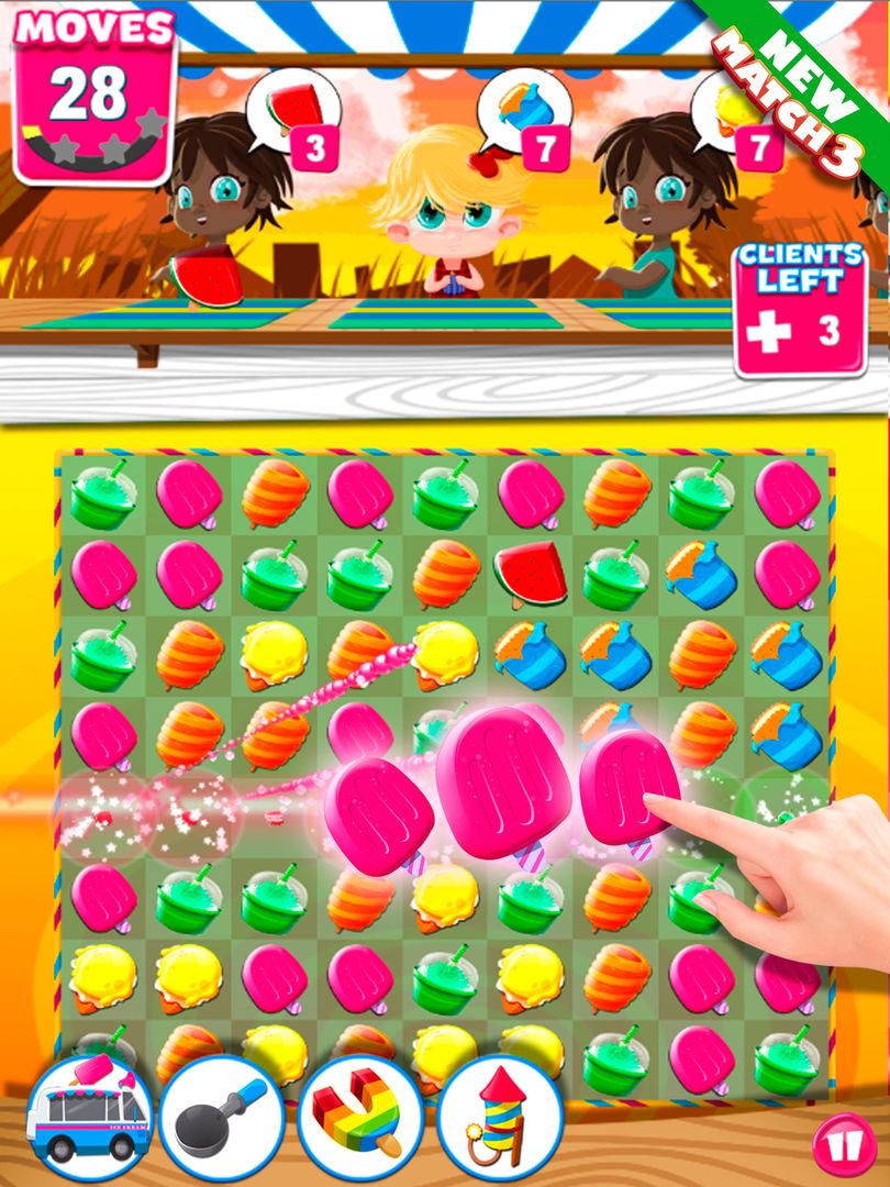 Screenshot of Ice Cream Match 3 Puzzle Game