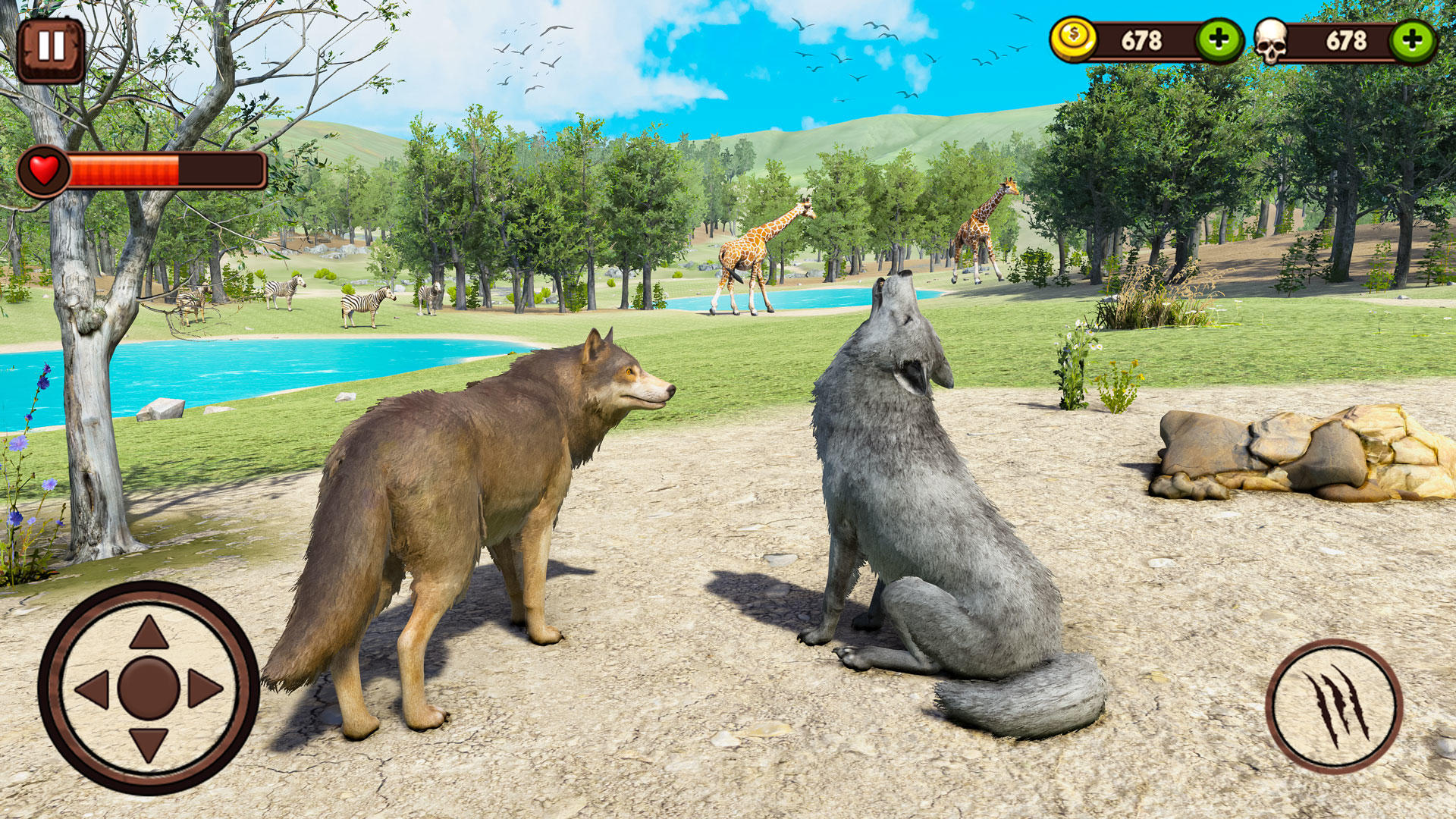 Wolf Attack Wild Animal Sim 3D Game Screenshot