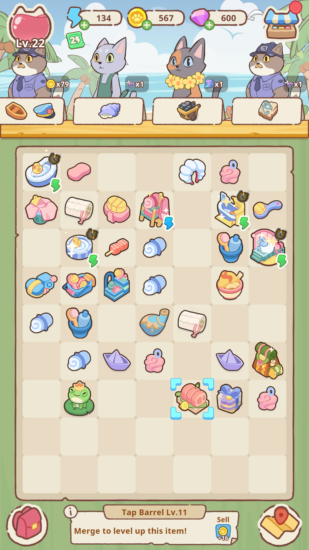 Merge Cat Town : Island Build Game Screenshot