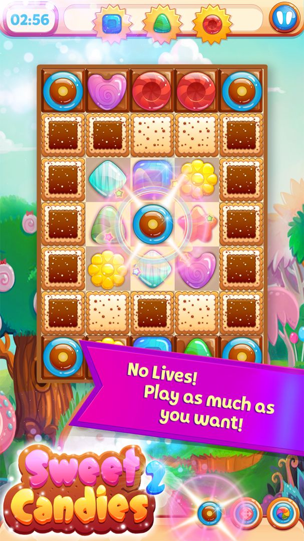 Sweet Candies 2 - Cookie Crush Match 3 Puzzle 게임 스크린 샷