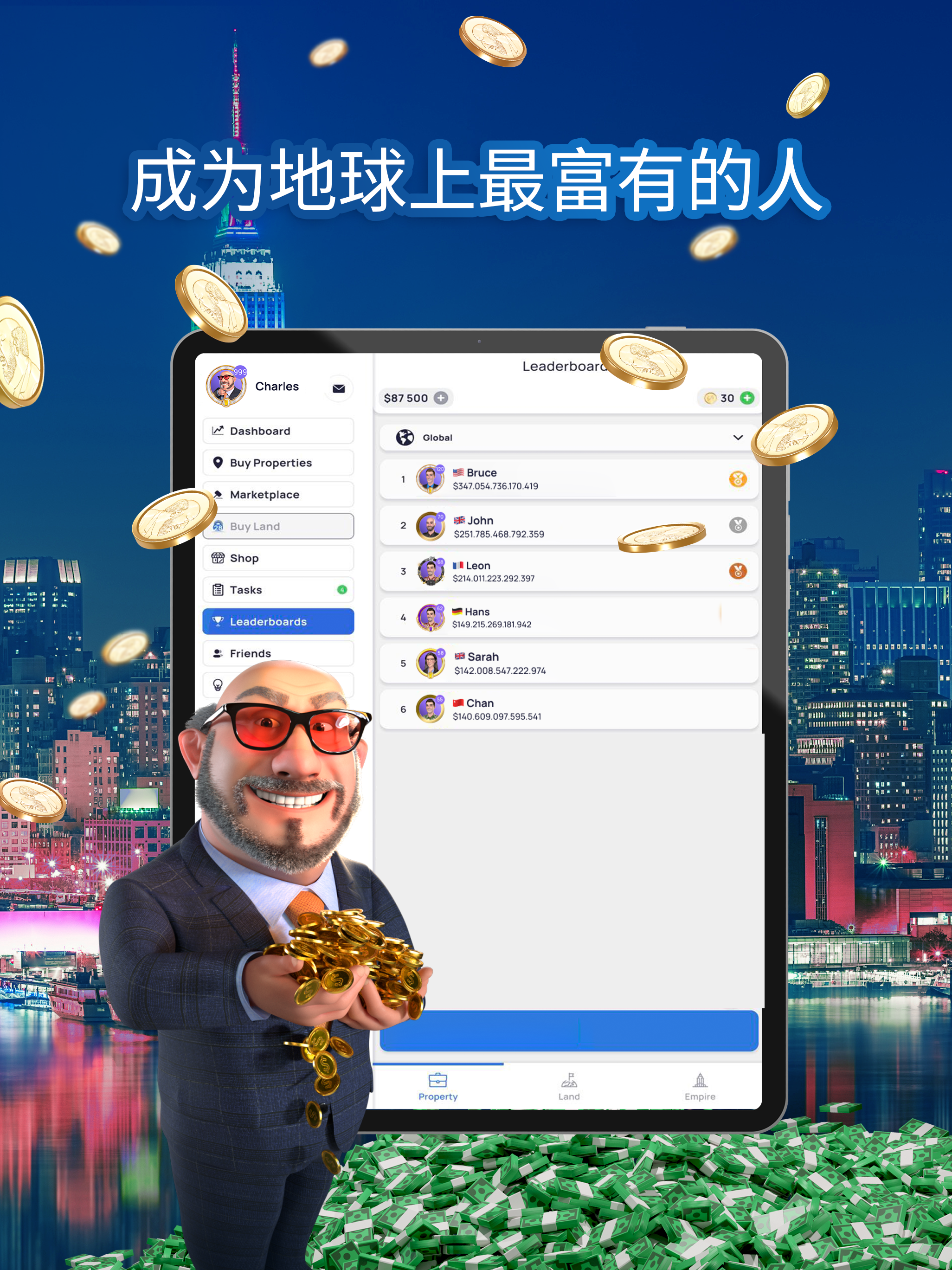 Landlord Tycoon: 擁有世界 遊戲截圖
