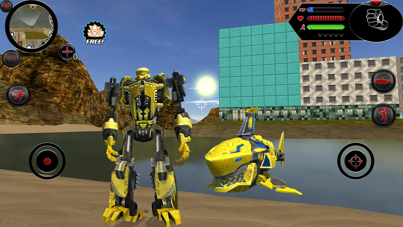 Screenshot 1 of Wild Robot Shark Attack - ငါးမန်းစက်ရုပ်ကို အသွင်ပြောင်းခြင်း။ 