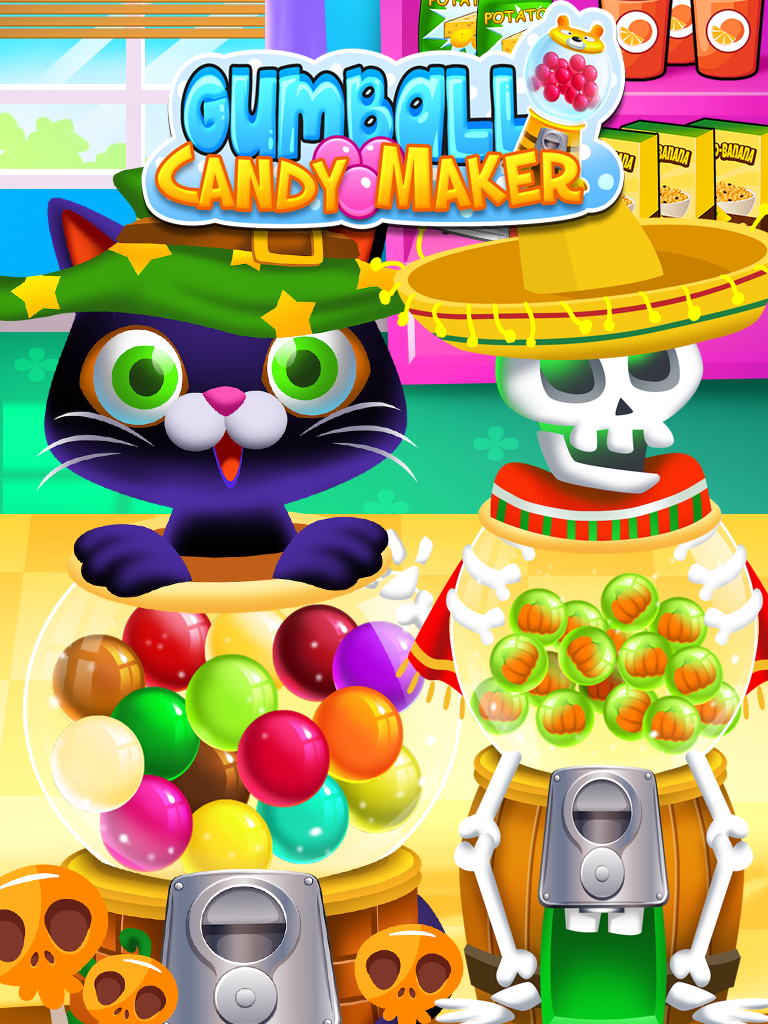 Bubble Gum Maker: Rainbow Gumball Games Free Game Screenshot