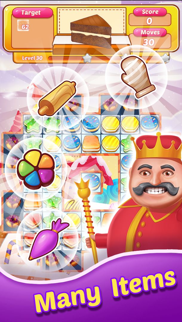 Cookie King Quest: Free Match  screenshot game