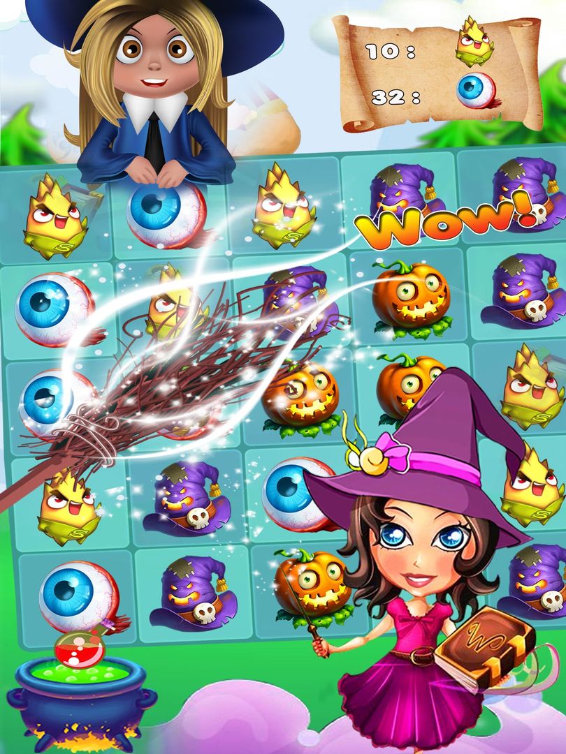 Halloween Witch - Fruit Puzzle screenshot game