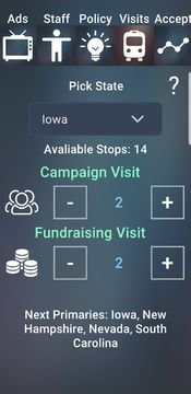 PolitiSim 게임 스크린샷