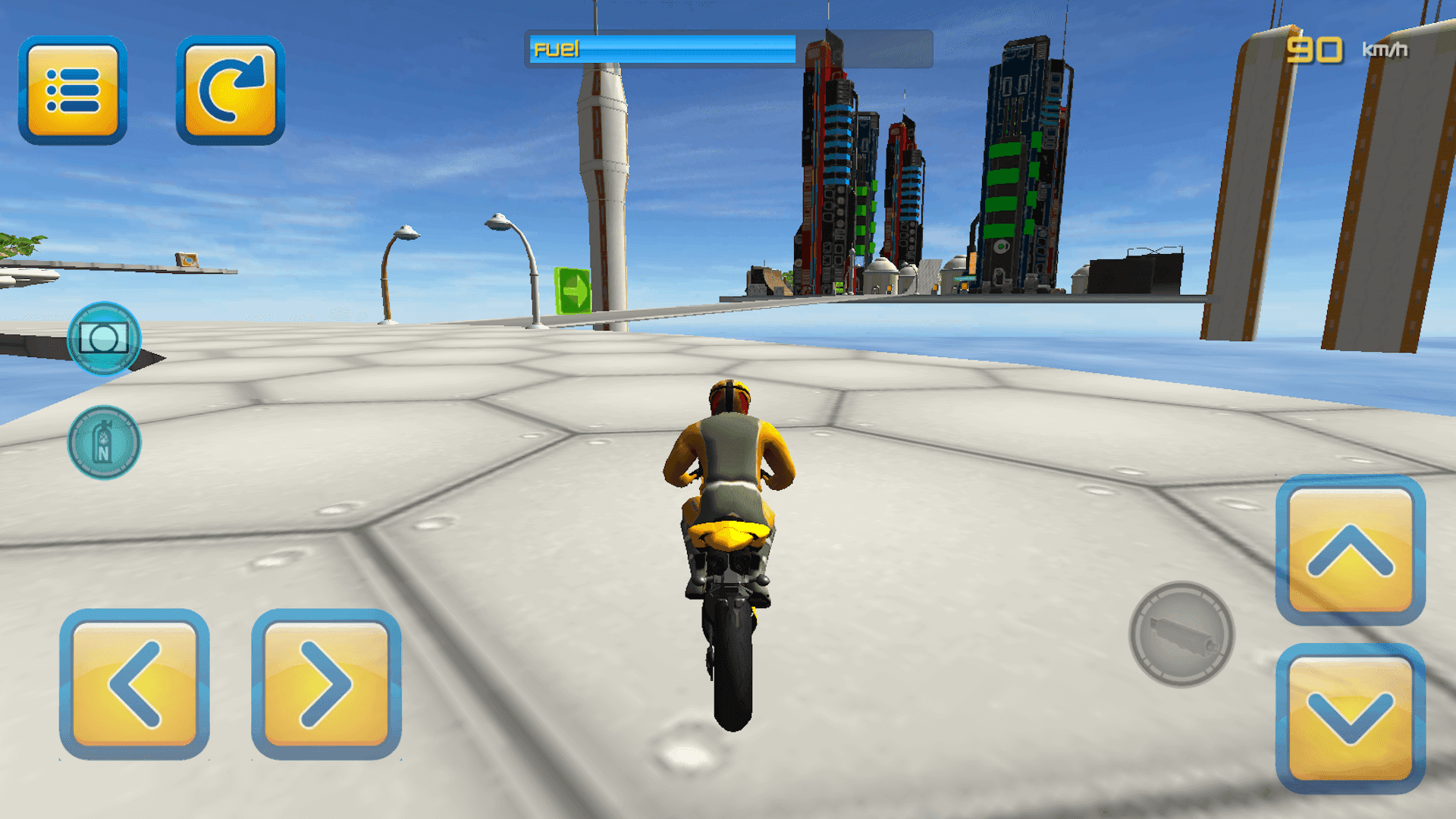 Future City Motorbike Drive Game Screenshot