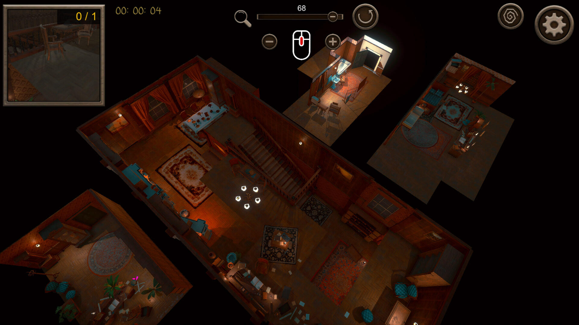 Captura de Tela do Jogo Hidden Old House Top-Down 3D