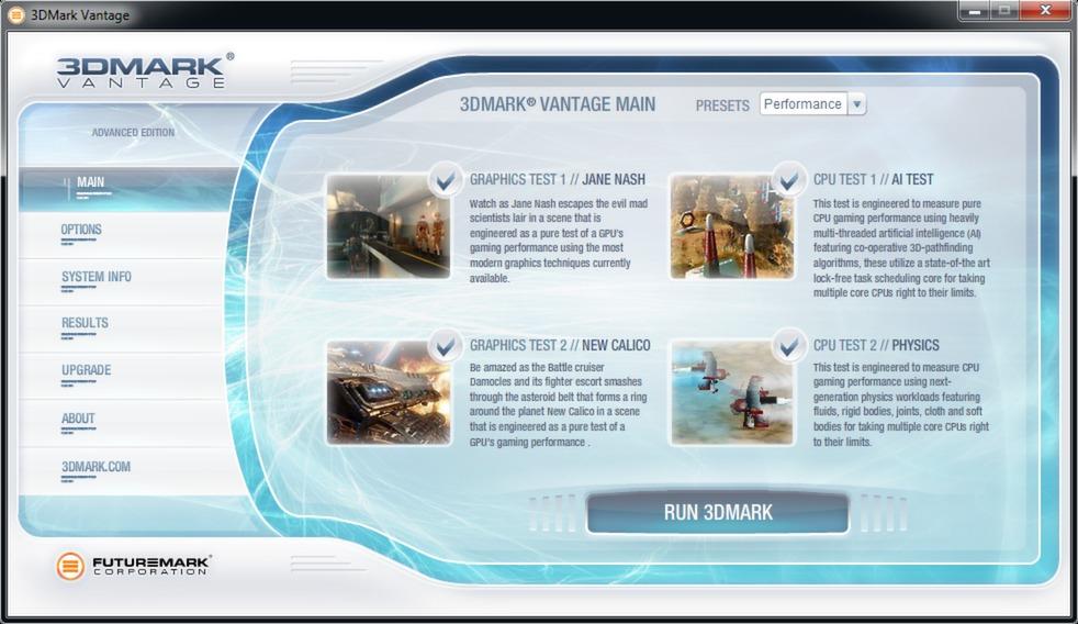 Screenshot of 3DMark Vantage