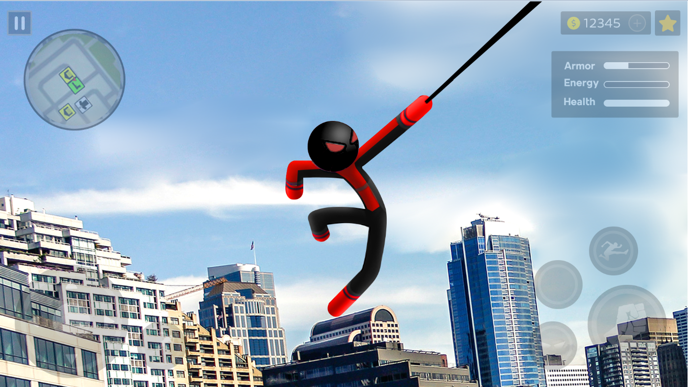 Screenshot of Spider Stickman Rope: Vegas Crime City Hero