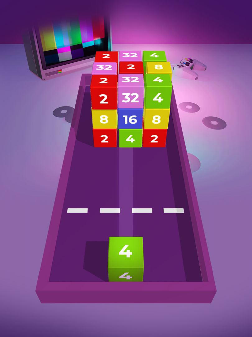 Screenshot of Chain Cube 2048: 3D merge game