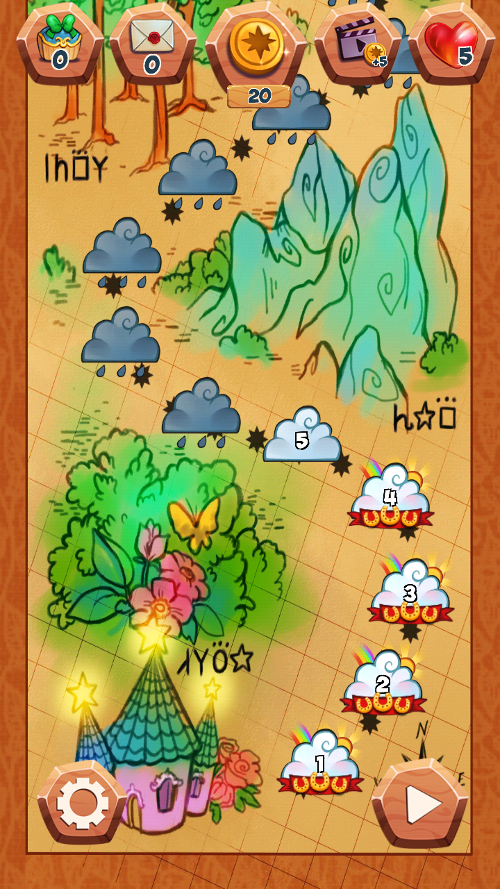 Unicorn Forest Fruit Match 3 Game Screenshot