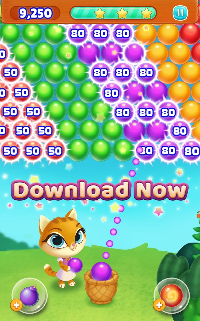 Screenshot of Kitty Pop Bubble Shooter