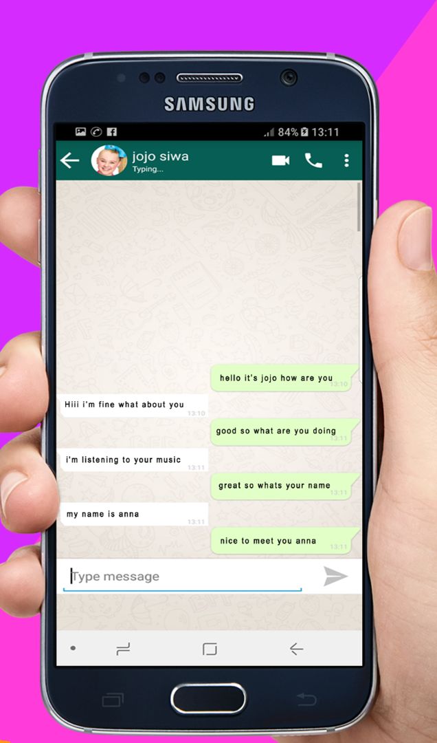 Screenshot of Chat with Jojo siwa 2018