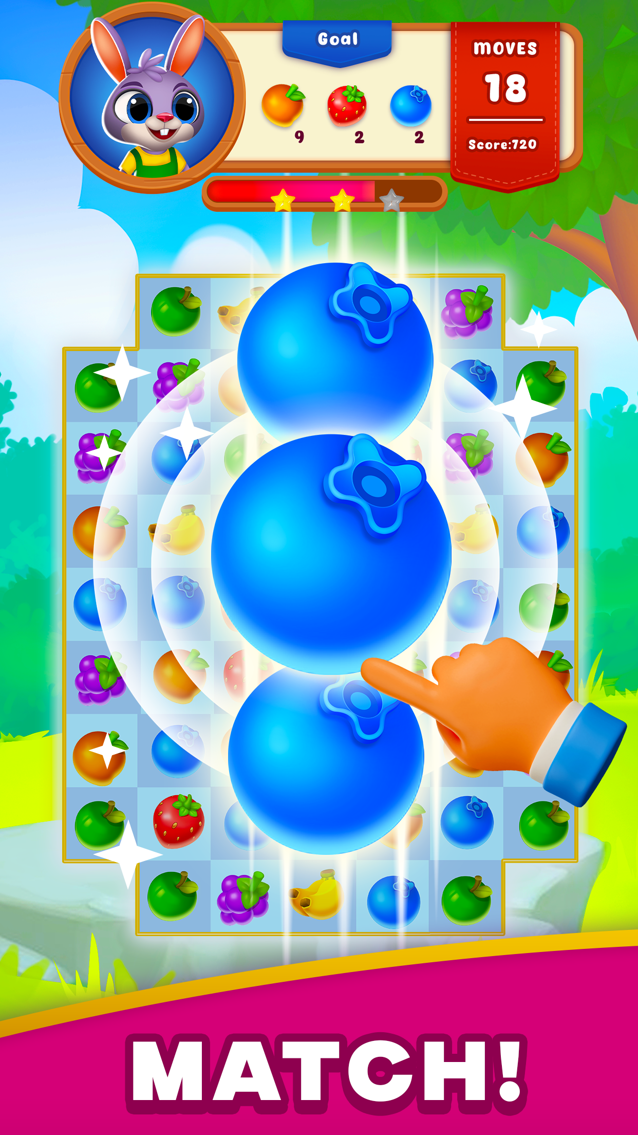 Bunny's Farm: Zen Match Master Game Screenshot