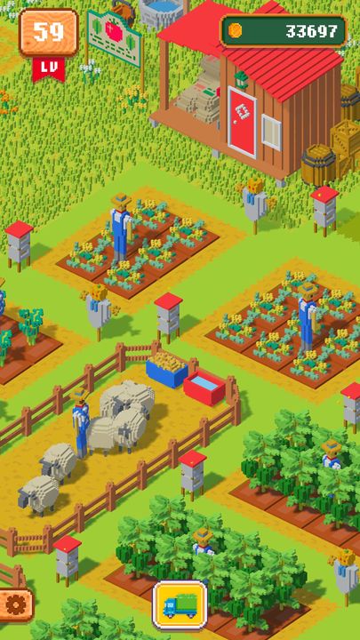 キュービックファーム - 放置で遊べる農場ゲームで暇つぶし ゲームのスクリーンショット