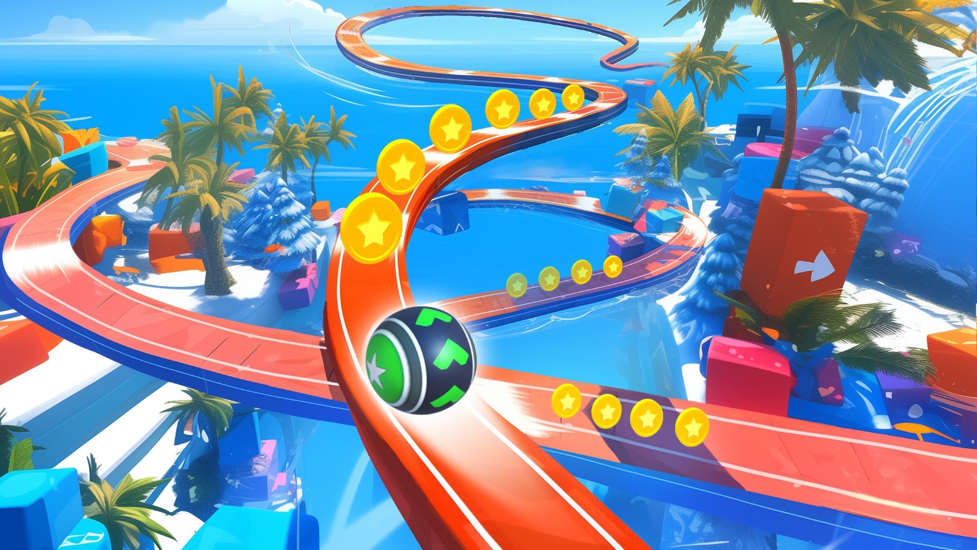 3D Super Rolling Ball Race Game Screenshot