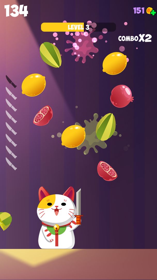 Cat knife 2D screenshot game