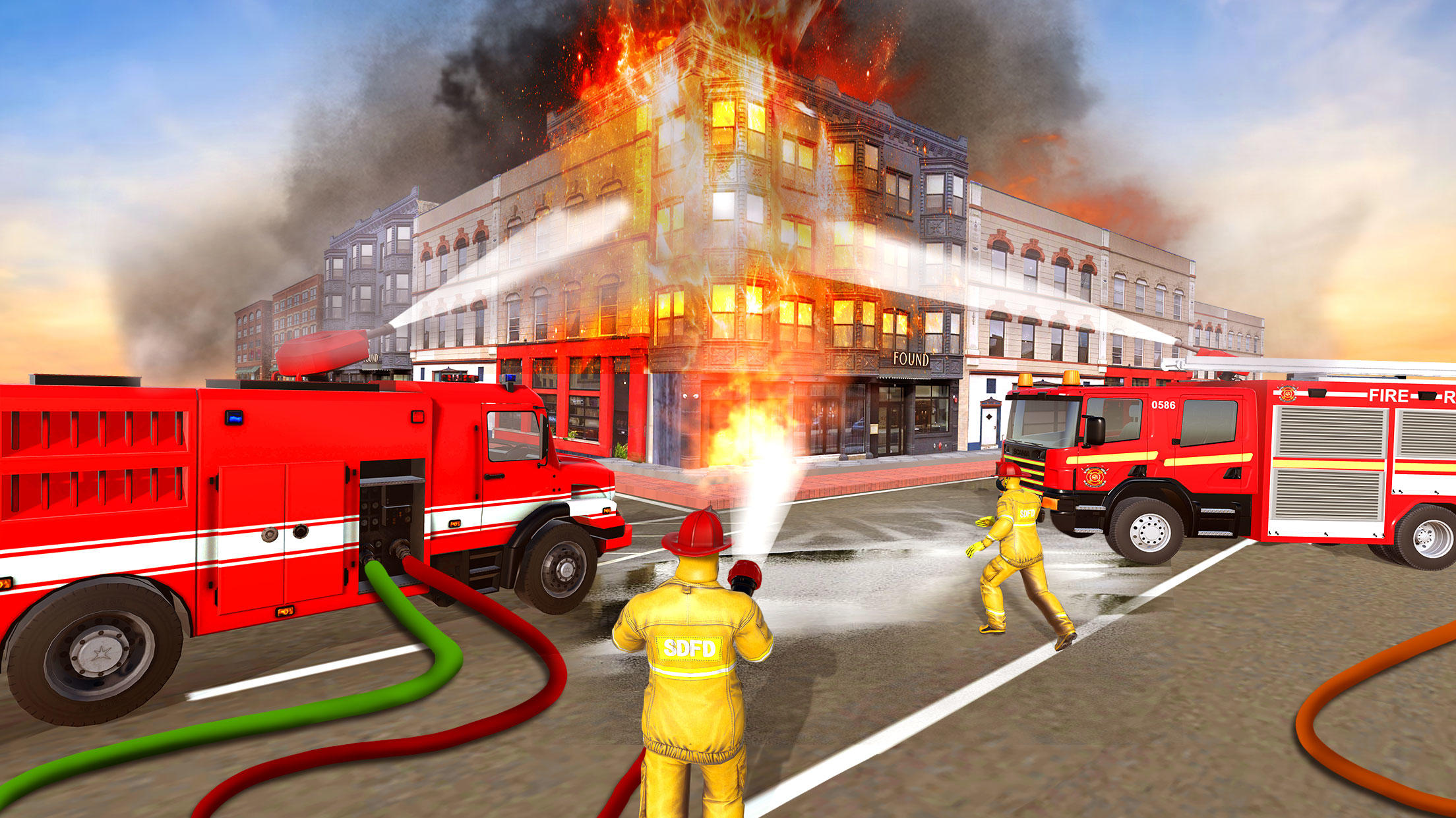 911 Fire Truck Games Simulator Game Screenshot